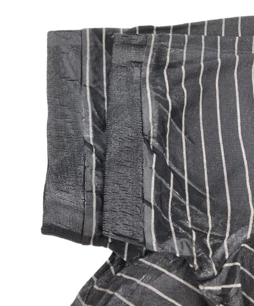 DIOR HOMME（ディオール オム）DIOR HOMME (ディオール オム) ワックス加工BEE刺繍ボーダーポロシャツ ブラック サイズ:Mの古着・服飾アイテム