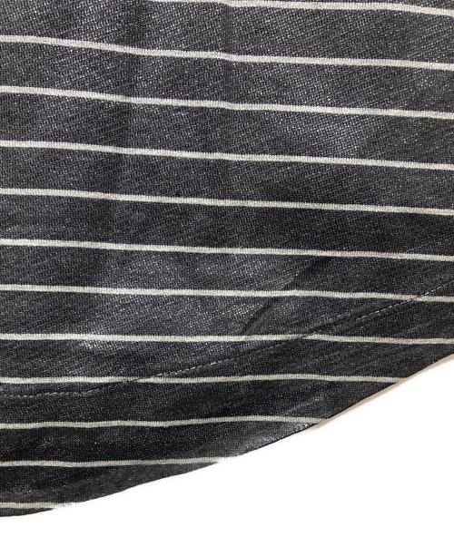 DIOR HOMME（ディオール オム）DIOR HOMME (ディオール オム) ワックス加工BEE刺繍ボーダーポロシャツ ブラック サイズ:Mの古着・服飾アイテム