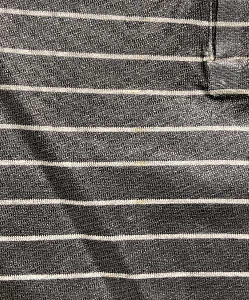 DIOR HOMME（ディオール オム）DIOR HOMME (ディオール オム) ワックス加工BEE刺繍ボーダーポロシャツ ブラック サイズ:Mの古着・服飾アイテム