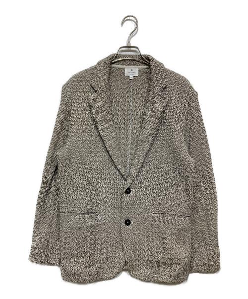 LANVIN en Bleu（ランバンオンブルー）LANVIN en Bleu (ランバンオンブルー) メランジニット テーラードジャケット グレー サイズ:48の古着・服飾アイテム