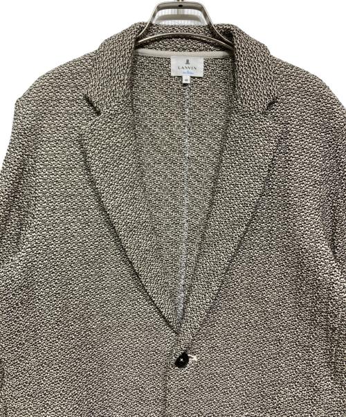 LANVIN en Bleu（ランバンオンブルー）LANVIN en Bleu (ランバンオンブルー) メランジニット テーラードジャケット グレー サイズ:48の古着・服飾アイテム