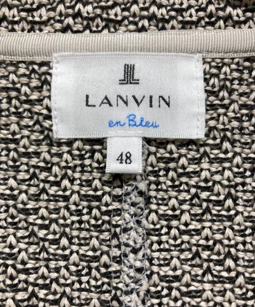 LANVIN en Bleu（ランバンオンブルー）LANVIN en Bleu (ランバンオンブルー) メランジニット テーラードジャケット グレー サイズ:48の古着・服飾アイテム