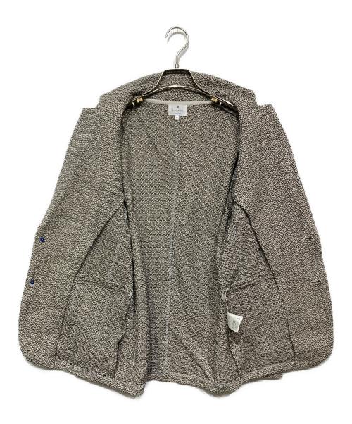 LANVIN en Bleu（ランバンオンブルー）LANVIN en Bleu (ランバンオンブルー) メランジニット テーラードジャケット グレー サイズ:48の古着・服飾アイテム