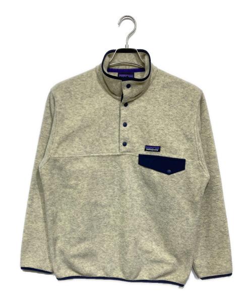 Patagonia（パタゴニア）Patagonia (パタゴニア) シンチラ・スナップT・プルオーバ ベージュ×ネイビー サイズ:Sの古着・服飾アイテム