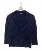 RALPH LAUREN Purple Labelラルフ ローレン パープル レーベル）の古着「ウール混 ニットダブルジャケット」｜ネイビー
