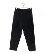 MARKAWAREマーカウェア）の古着「PLEATED FRONT PEGTOP パンツ（プリーティッド フロント ペグトップ パンツ）」｜ブラック