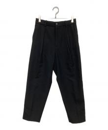 MARKAWARE（マーカウェア）の古着「PLEATED FRONT PEGTOP パンツ（プリーティッド フロント ペグトップ パンツ）」｜ブラック
