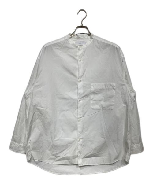 Graphpaper（グラフペーパー）Graphpaper (グラフペーパー) Broad L/S Oversized Band Collar Shirt（ブロード Ⅼ/S オーバーサイズ バンド カラー シャツ） ホワイト サイズ:Freeの古着・服飾アイテム