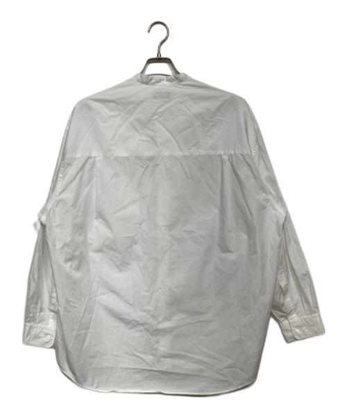 Graphpaper（グラフペーパー）Graphpaper (グラフペーパー) Broad L/S Oversized Band Collar Shirt（ブロード Ⅼ/S オーバーサイズ バンド カラー シャツ） ホワイト サイズ:Freeの古着・服飾アイテム