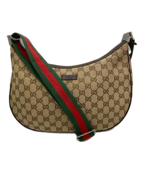 GUCCI（グッチ）GUCCI (グッチ) GG シェリーライン ショルダーバッグ ベージュ×ブラウンの古着・服飾アイテム