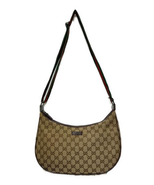 GUCCI（グッチ）GUCCI (グッチ) GG シェリーライン ショルダーバッグ ベージュ×ブラウンの古着・服飾アイテム