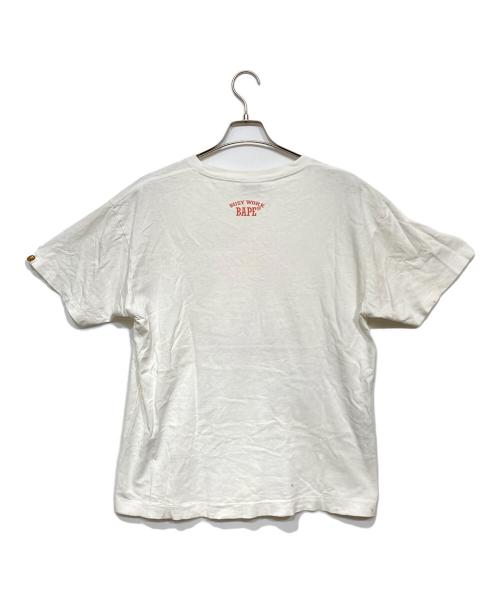 A BATHING APE（アベイシングエイプ）A BATHING APE (アベイシングエイプ) プリントTシャツ ホワイト サイズ:Lの古着・服飾アイテム