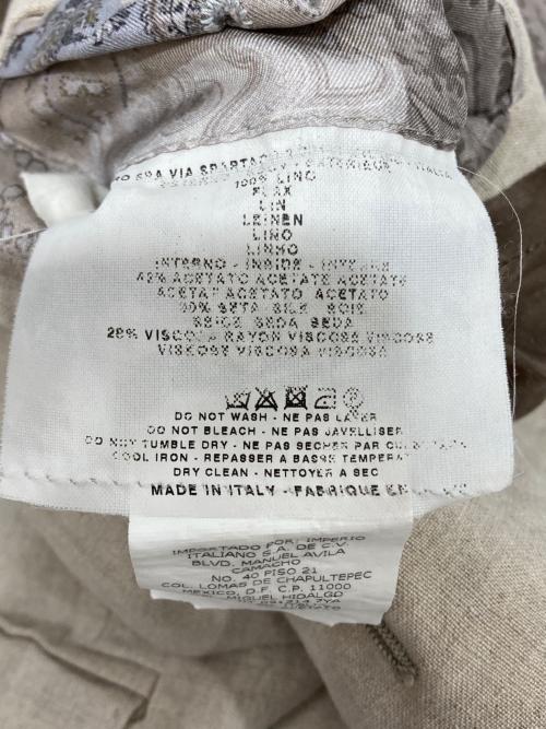 ETRO（エトロ）ETRO (エトロ) リネンテーラードジャケット ベージュ サイズ:48の古着・服飾アイテム