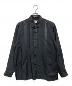 ISSEY MIYAKE MENイッセイミヤケメン）の古着「切替ストライプ長袖シャツ」｜ブラック