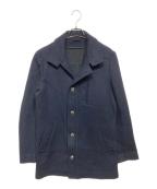 Martin Margiela14マルタンマルジェラ14）の古着「ウールナイロン スタンドカラーコート」｜ネイビー