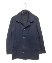 Martin Margiela14（マルタンマルジェラ14）の古着「ウールナイロン スタンドカラーコート」｜ネイビー