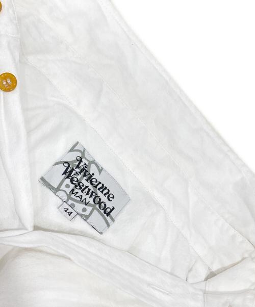 Vivienne Westwood man（ヴィヴィアン ウェストウッド マン）Vivienne Westwood man (ヴィヴィアン ウェストウッド マン) オーブ刺繍シャツ ホワイト サイズ:44の古着・服飾アイテム