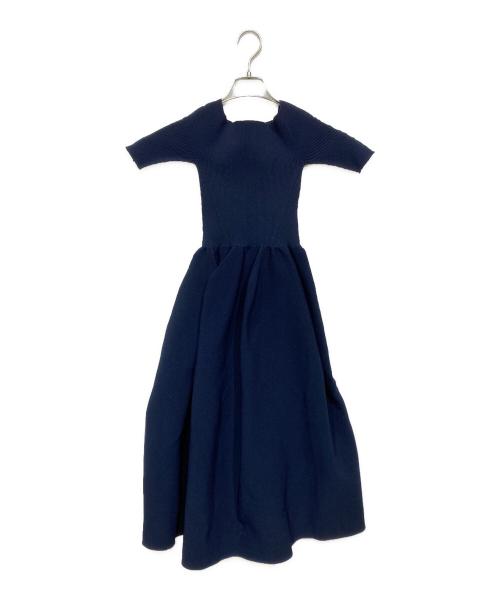 CFCL（シーエフシーエル）CFCL (シーエフシーエル) POTTERY HS OFF SHOULDER SHORT SLEEVE DRESS ネイビー サイズ:1の古着・服飾アイテム