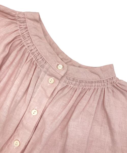 nest Robe（ネストローブ）nest Robe (ネストローブ) 天然染め切替ギャザーブラウス ピンク サイズ:Freeの古着・服飾アイテム