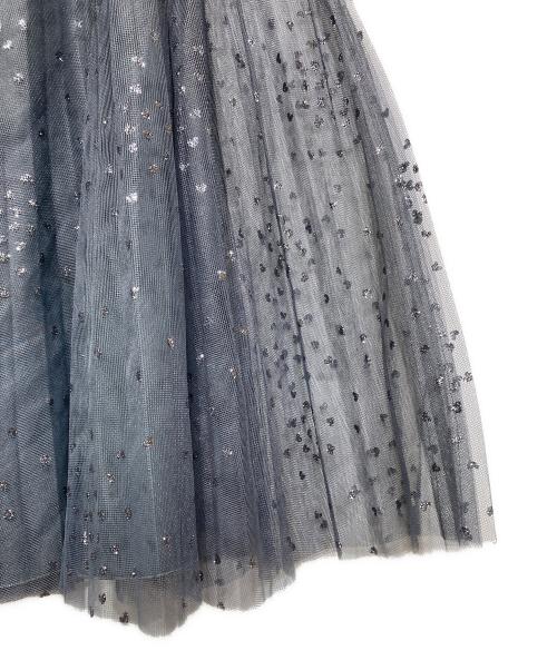 RED VALENTINO（レッドヴァレンティノ）RED VALENTINO (レッドヴァレンティノ) ハート柄チュールスカート グレー サイズ:38の古着・服飾アイテム