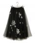 RED VALENTINO（レッドヴァレンティノ）の古着「花柄チュールスカート」｜ブラック