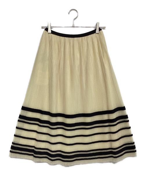 RED VALENTINO（レッドヴァレンティノ）RED VALENTINO (レッドヴァレンティノ) プリーツスカート ホワイト×ブラック サイズ:38の古着・服飾アイテム
