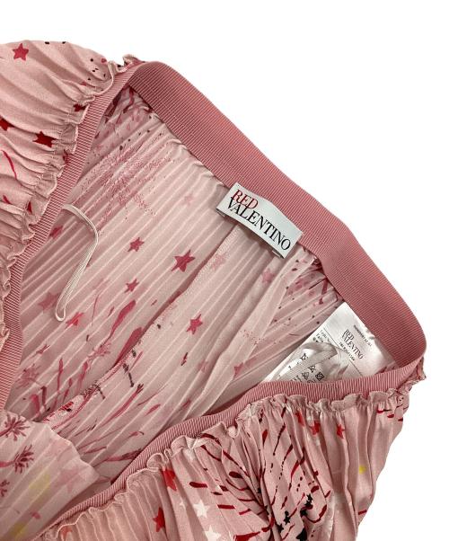 RED VALENTINO（レッドヴァレンティノ）RED VALENTINO (レッドヴァレンティノ) 花火柄プリーツスカート ピンク サイズ:40の古着・服飾アイテム