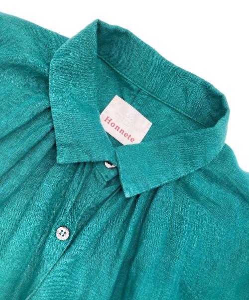 Honnete（オネット）Honnete (オネット) リネンシャツ グリーン サイズ:記載なしの古着・服飾アイテム