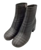 BURBERRYバーバリー）の古着「Vintage Check Block-heel Ankle Boots」｜ブラック