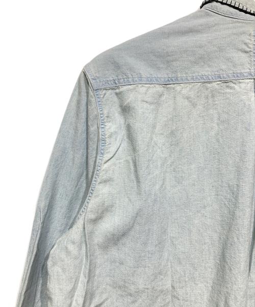 KURO（クロ）KURO (クロ) FRAMED BLANKET STITCH CHAMBRAY SHIRT ブルーの古着・服飾アイテム