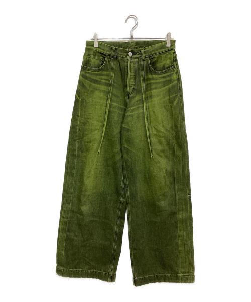 SUBLATIONS（サブレーションズ）SUBLATIONS (サブレーションズ) WIDE SEAM DENIM BAGGY PANTS（ワイド シーム デニム バギー パンツ） グリーン サイズ:1の古着・服飾アイテム