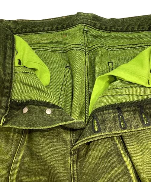 SUBLATIONS（サブレーションズ）SUBLATIONS (サブレーションズ) WIDE SEAM DENIM BAGGY PANTS（ワイド シーム デニム バギー パンツ） グリーン サイズ:1の古着・服飾アイテム