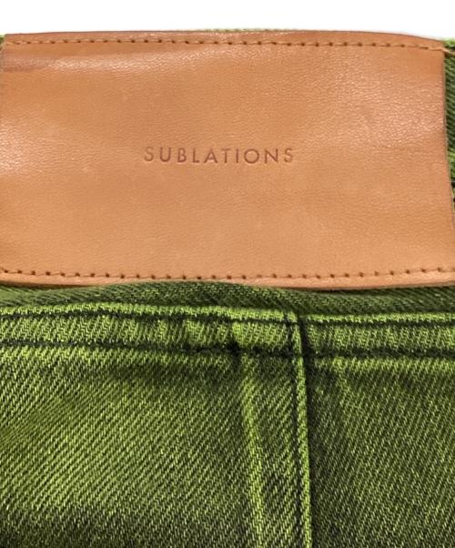 SUBLATIONS（サブレーションズ）SUBLATIONS (サブレーションズ) WIDE SEAM DENIM BAGGY PANTS（ワイド シーム デニム バギー パンツ） グリーン サイズ:1の古着・服飾アイテム