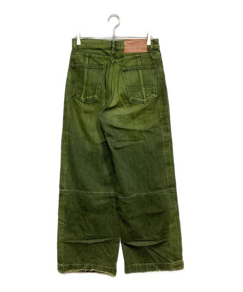 SUBLATIONS（サブレーションズ）SUBLATIONS (サブレーションズ) WIDE SEAM DENIM BAGGY PANTS（ワイド シーム デニム バギー パンツ） グリーン サイズ:1の古着・服飾アイテム