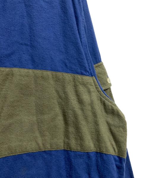 stussy（ステューシー）stussy (ステューシー) バイカラーネルシャツ ネイビー×オリーブ サイズ:Mの古着・服飾アイテム