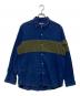 stussy（ステューシー）の古着「バイカラーネルシャツ」｜ネイビー×オリーブ