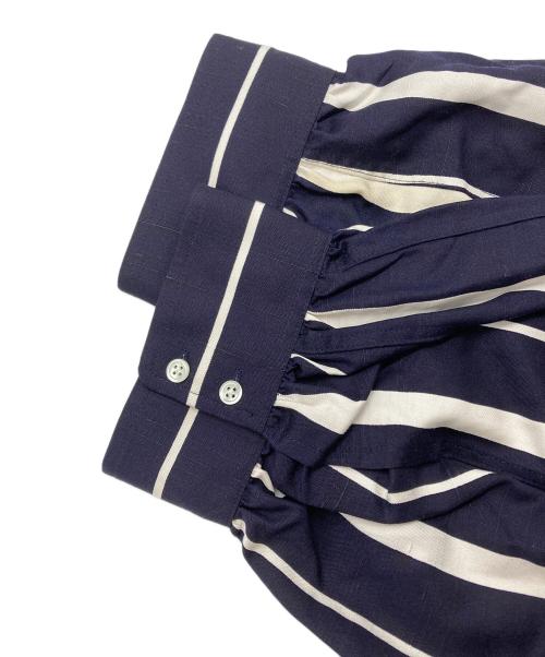 POLO RALPH LAUREN（ポロ・ラルフローレン）POLO RALPH LAUREN (ポロ・ラルフローレン) ストライプシャツワンピース ネイビー サイズ:6の古着・服飾アイテム