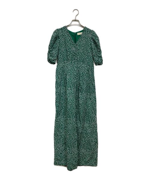 ne quittez pas（ヌキテパ）ne quittez pas (ヌキテパ) Cotton Dobby Stripe Flower Print All In One 010861FS2 グリーン サイズ:Sの古着・服飾アイテム