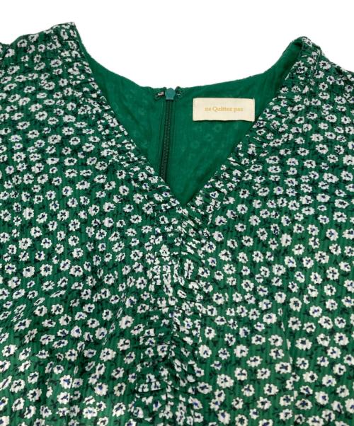 ne quittez pas（ヌキテパ）ne quittez pas (ヌキテパ) Cotton Dobby Stripe Flower Print All In One 010861FS2 グリーン サイズ:Sの古着・服飾アイテム