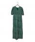 ne quittez pas（ヌキテパ）の古着「Cotton Dobby Stripe Flower Print All In One 010861FS2」｜グリーン