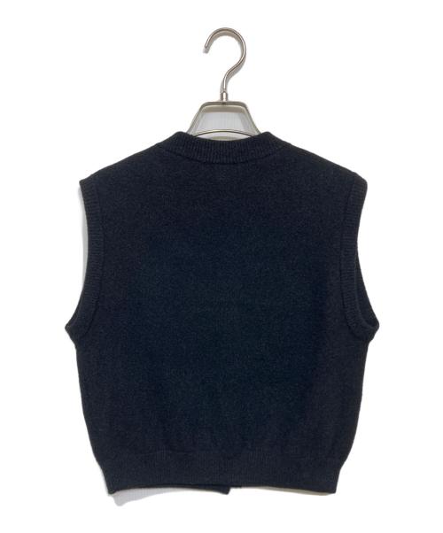 allureville（アルアバイル）allureville (アルアバイル) モールWフェイスニットジレ ブラック サイズ:2の古着・服飾アイテム