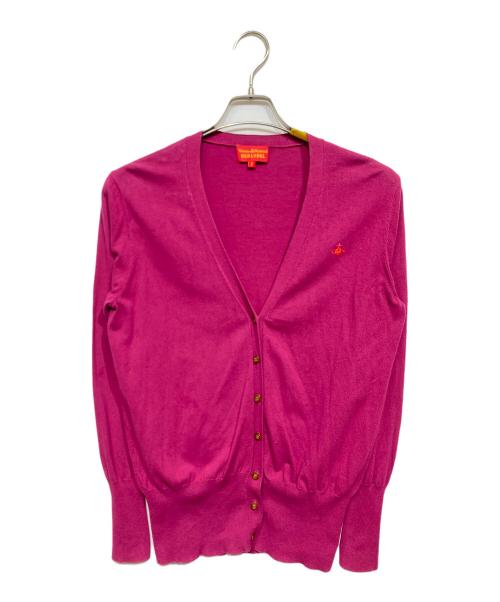 Vivienne Westwood RED LABEL（ヴィヴィアンウエストウッドレッドレーベル）Vivienne Westwood RED LABEL (ヴィヴィアンウエストウッドレッドレーベル) オーブ刺繍カーディガン ピンク サイズ:2の古着・服飾アイテム