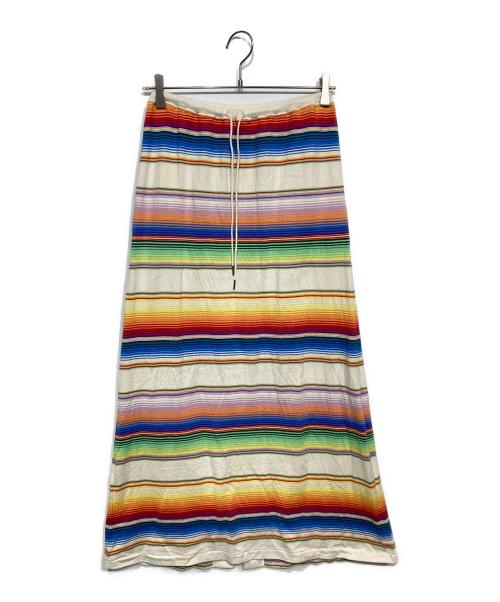 A MENDA（アメンダ）A MENDA (アメンダ) コットン メキシカン マルチボーダー ロングスカート マルチカラー サイズ:記載なしの古着・服飾アイテム