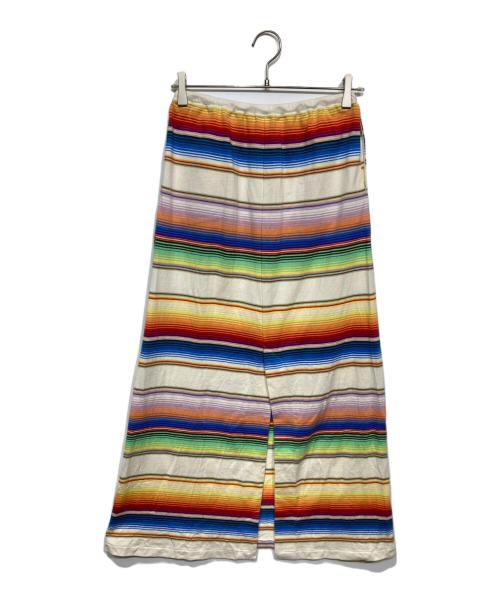 A MENDA（アメンダ）A MENDA (アメンダ) コットン メキシカン マルチボーダー ロングスカート マルチカラー サイズ:記載なしの古着・服飾アイテム