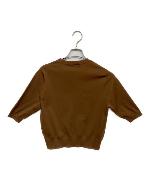 CABAN（キャバン）CABAN (キャバン) ファインポリエステルハーフスリーブポケットカーディガン ブラウン サイズ:Sの古着・服飾アイテム