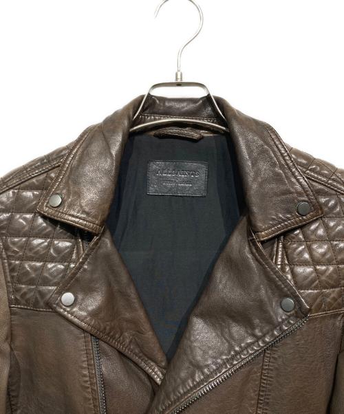 ALL SAINTS（オールセインツ）ALL SAINTS (オールセインツ) ダブルライダースジャケット ブラウン サイズ:XSの古着・服飾アイテム