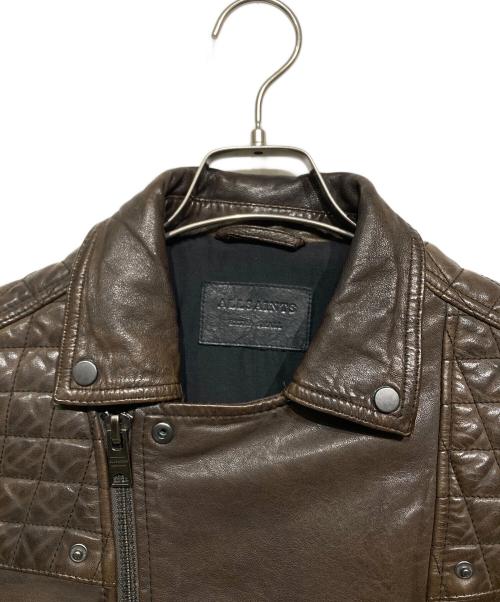 ALL SAINTS（オールセインツ）ALL SAINTS (オールセインツ) ダブルライダースジャケット ブラウン サイズ:XSの古着・服飾アイテム