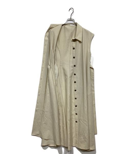 FRAY ID（フレイ アイディー）FRAY ID (フレイ アイディー) カシュクールラップワンピース ベージュ 未使用品の古着・服飾アイテム