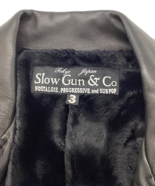 SLOWGUN（スロウガン）SLOWGUN (スロウガン) ラムレザー×カシミヤ ダブルライダースジャケット ブラック サイズ:3の古着・服飾アイテム