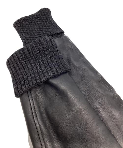 SLOWGUN（スロウガン）SLOWGUN (スロウガン) ラムレザー×カシミヤ 切替スタジャン ネイビー サイズ:3の古着・服飾アイテム